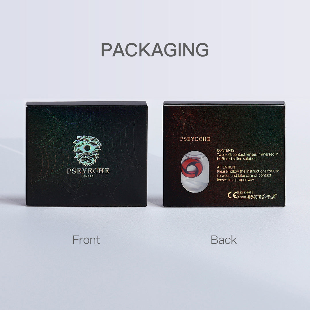 Aiyanye Costume contacts package display, 1PC in each blister, 2PCS in each box.