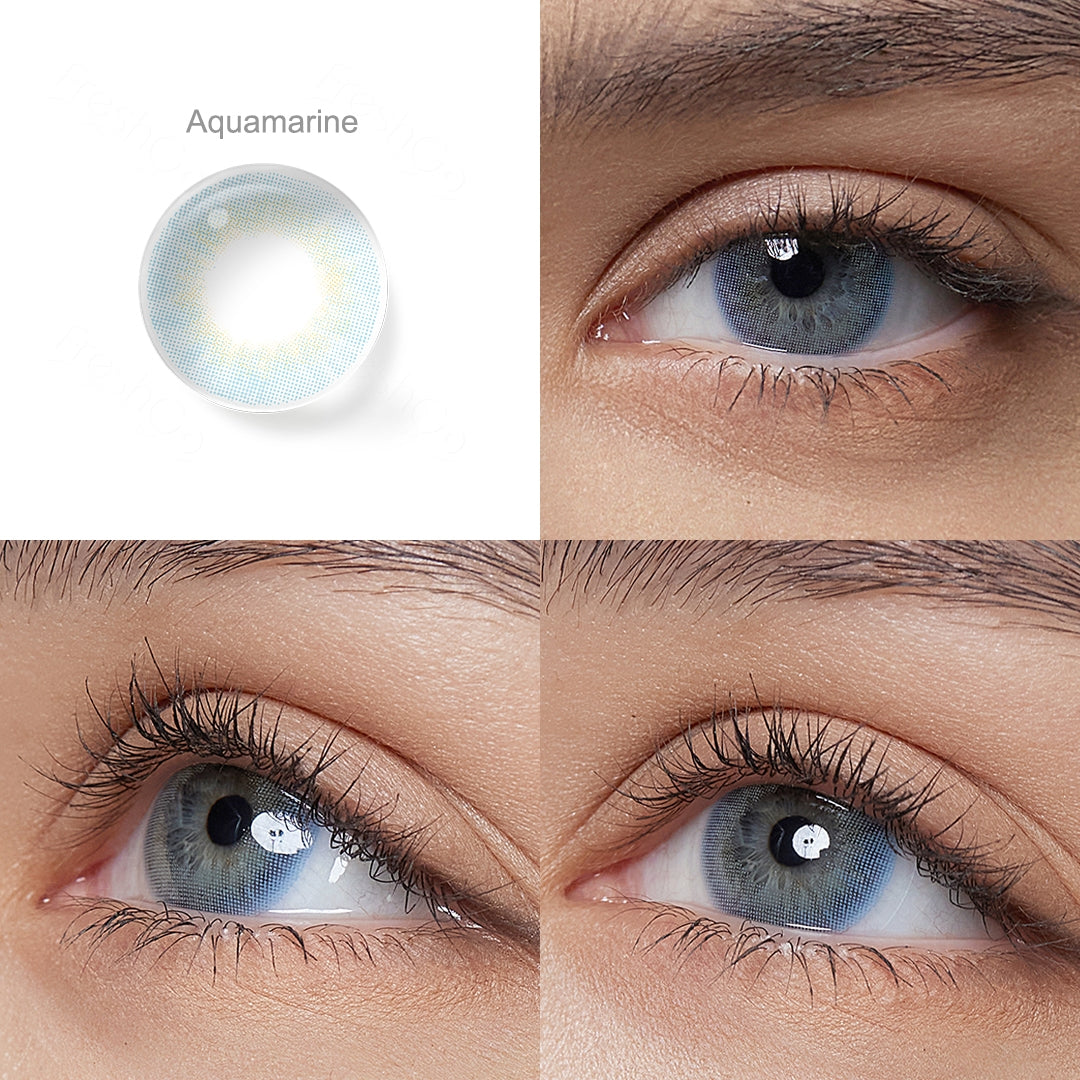 showcase of Aquamarine in model eye wearing