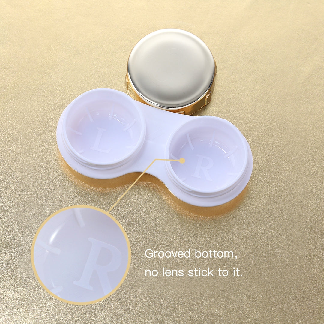 Showcase of gold case inside detailed.