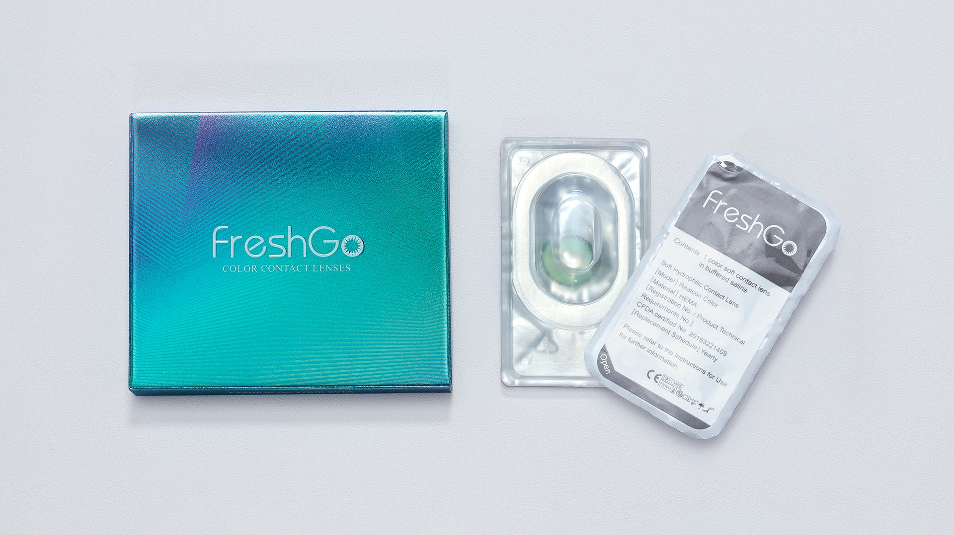 Bellalens series package with 1 piece case and 1 pair color contact lenses