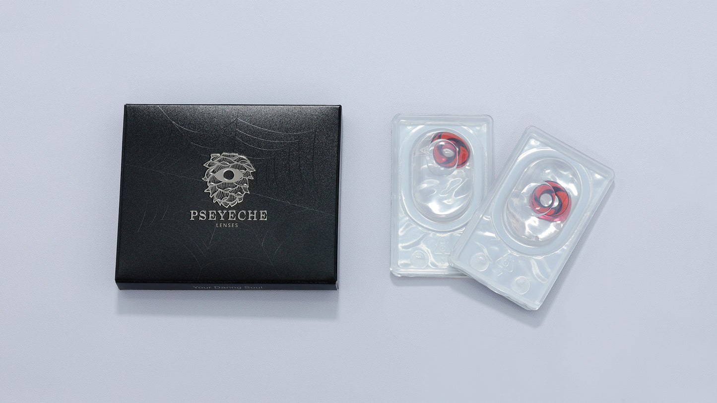 cosplay contact lenses package with 1 piece contact lenses and 1 piece case inside