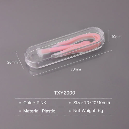 contact lens case with case, tweezers & applicator.