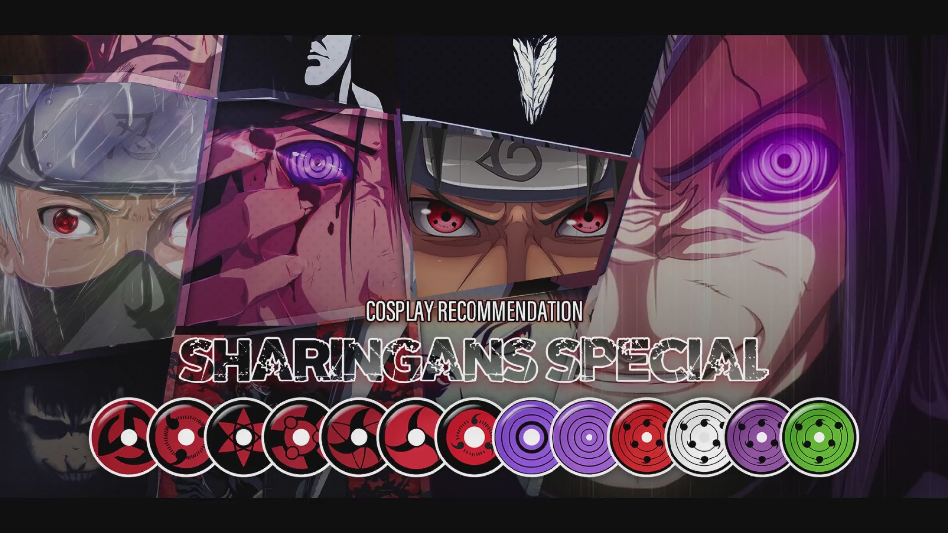 Product video presenting a 14 kinds of hot sales Anime 22mm Sclera contact lenses, featuring close-up views of the lenses in different shades and demonstrating how they appear when applied to the eyes of model girls.