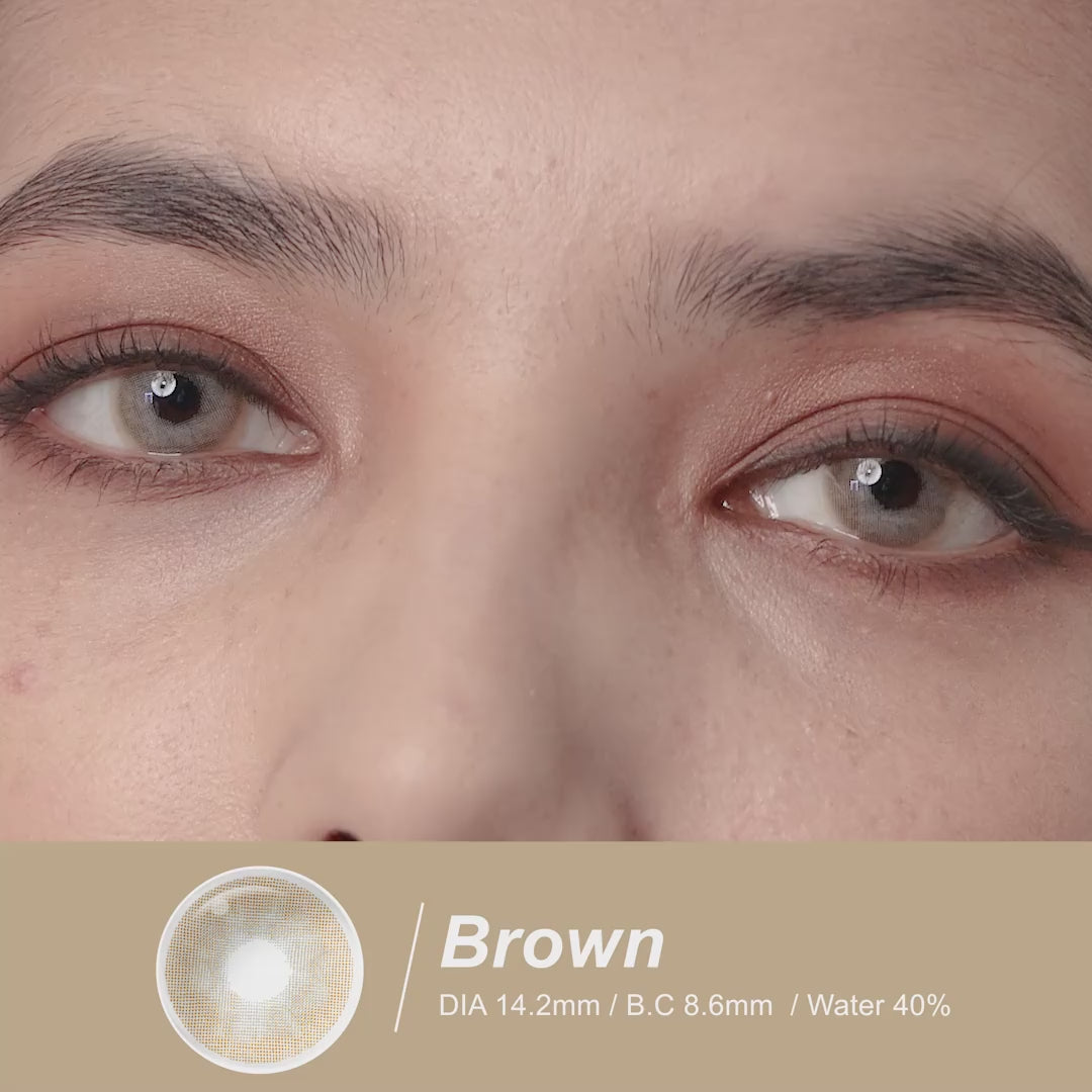 Product video presenting a range of YUKON colored contact lenses, featuring close-up views of the lenses in various shades and demonstrating how they appear when applied to the eyes.