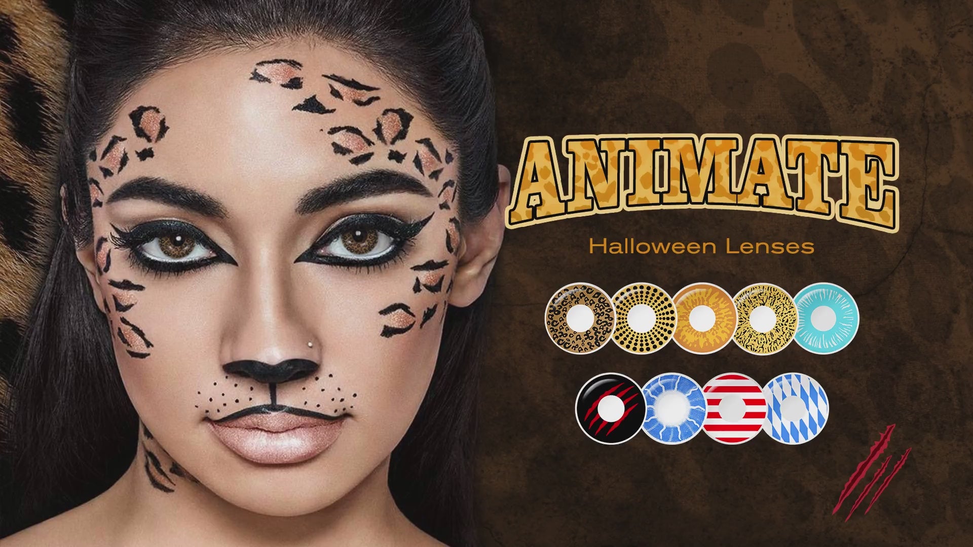 Product video presenting a 10 kinds of hot sales Animate Costume Contacts , featuring close-up views of the lenses in various shades and demonstrating how they appear when applied to the eyes of model girls.