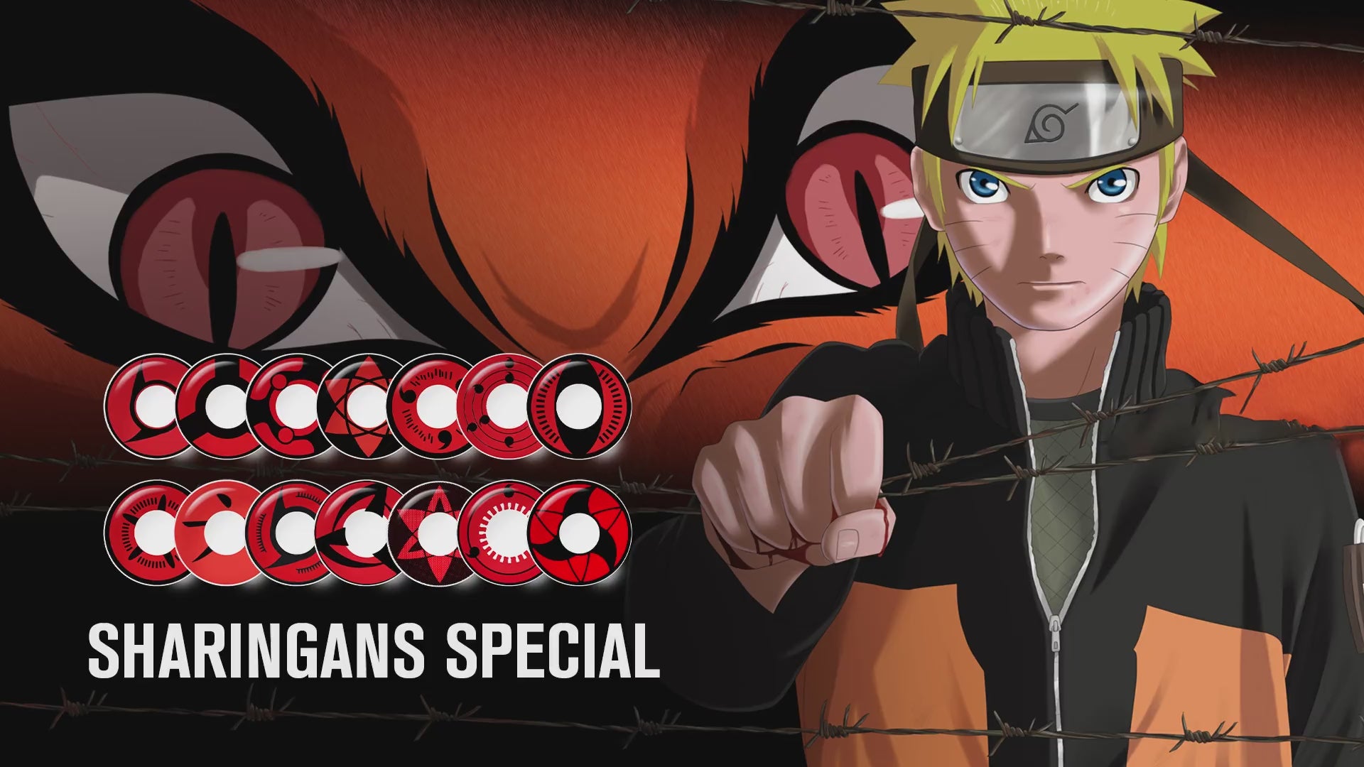Product video presenting a range of Anime Sharingan Costume Contacts, featuring close-up views of the lenses in various shades and demonstrating how they appear when applied to the eyes.