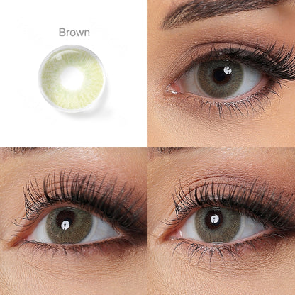 Brown natural colored contact lenses