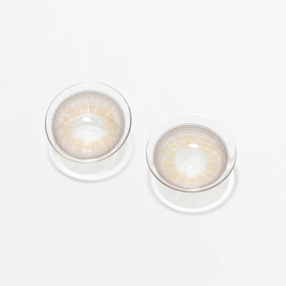 A Real shot image of Desire II Amber Gray Contact lenses.