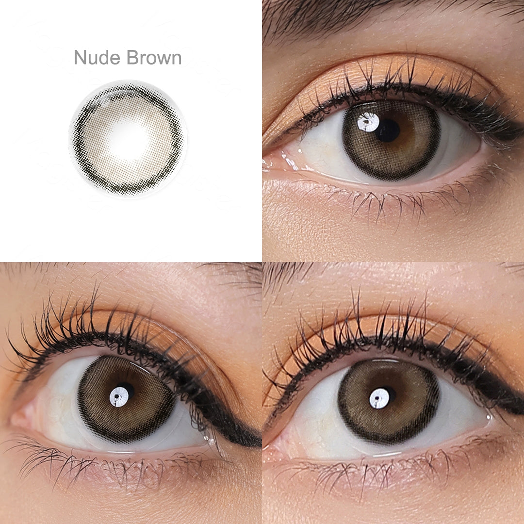 It shows the performance of looking at 3 different directions for color of Nude Brown