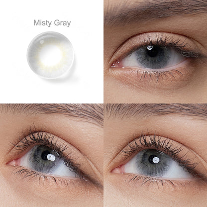 showcase of Misty Gray in model eye wearing 