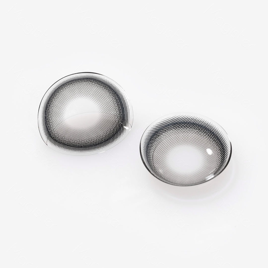 A detailed picture of the Joyce Black contact lenses.