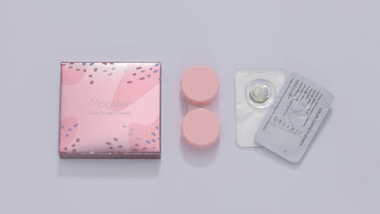 colored contact lenses package with 1pc case and 1 pair contact lenses inside