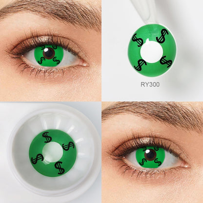 Green Dollar Sign cosplay contact lenses for Custume 