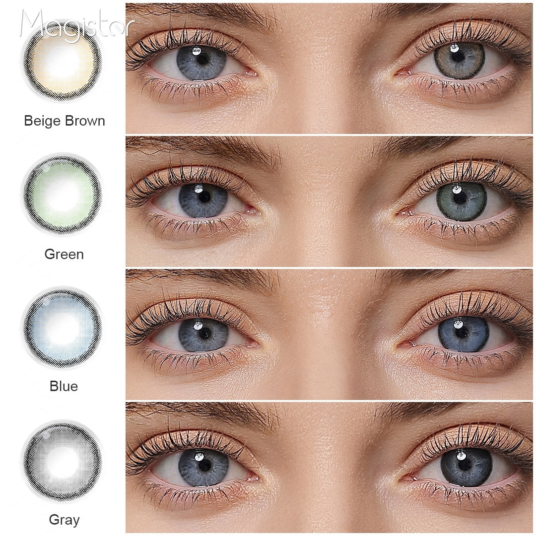 Comparison of effects before and after wearing ROZE AIRY colored contact lenses