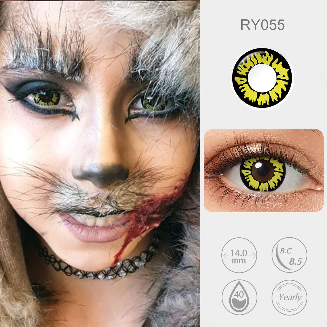 Twilight Yellow Wolf Eye Contacts for cosplay custom