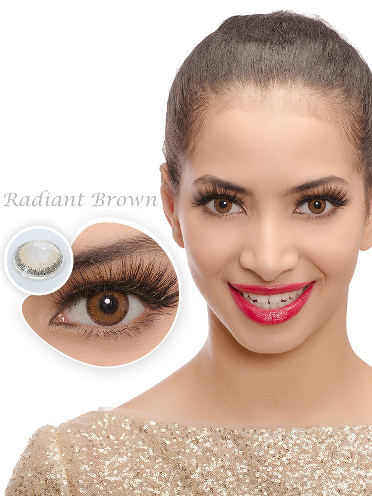 Eye effect of Radiant Brown Colored Contacts