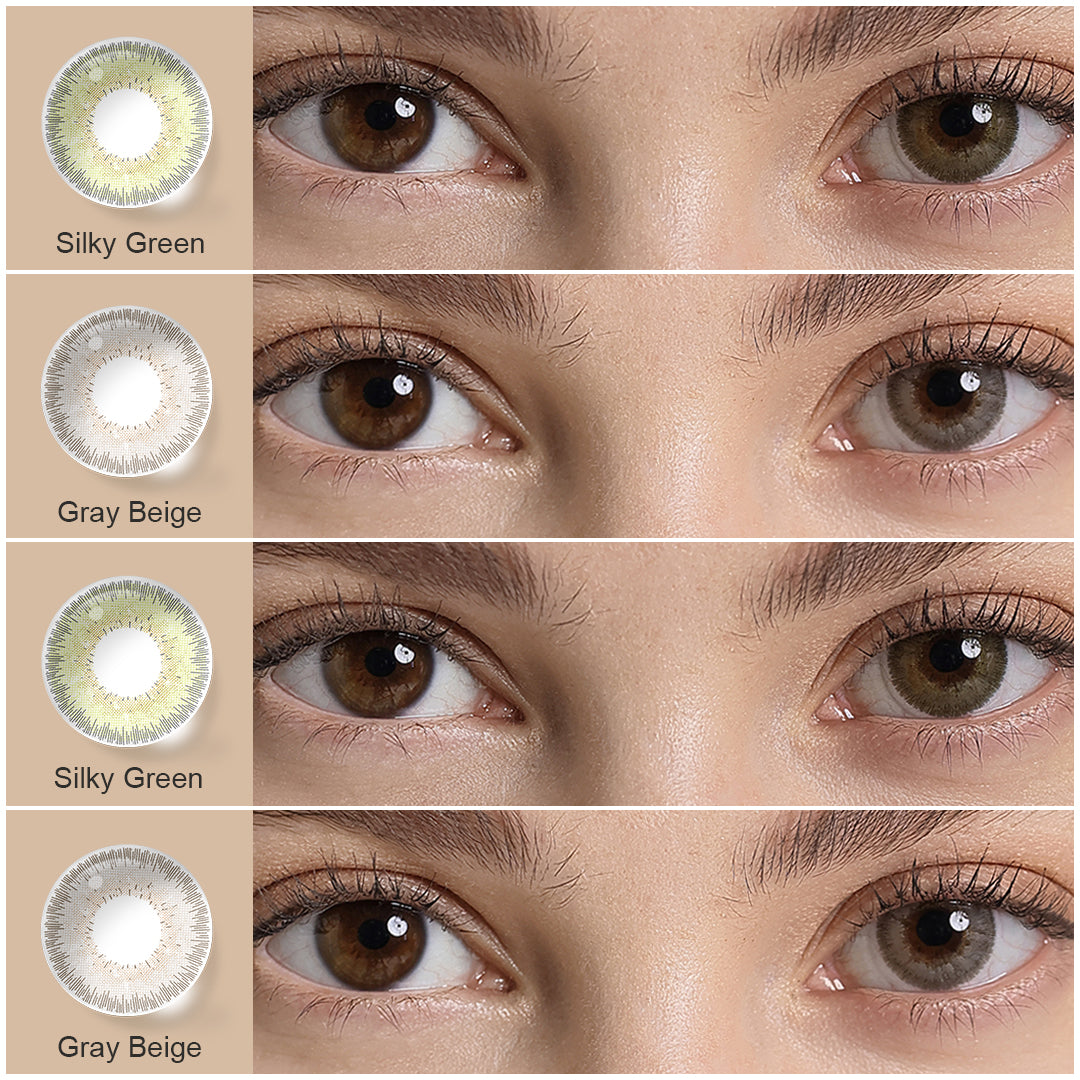 eye effect of Bellalens series colored contacts comparing before and after