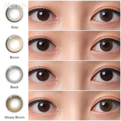 Comparison of effects before and after wearing Halo colored contact lenses