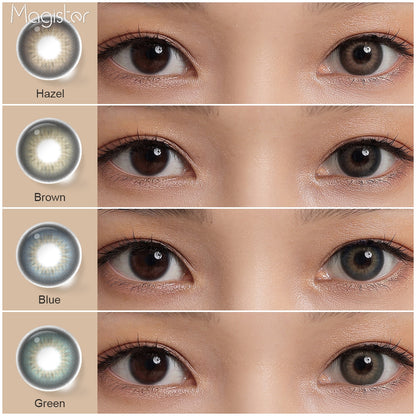 eye effect of Folga series colored contacts comparing before and after