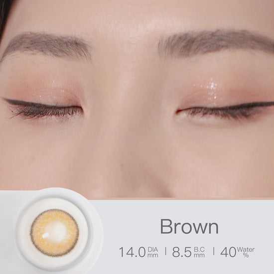 Product video presenting a range of Delight colored contacts, featuring close-up views of the lenses in various shades and demonstrating how they appear when applied to the eyes.